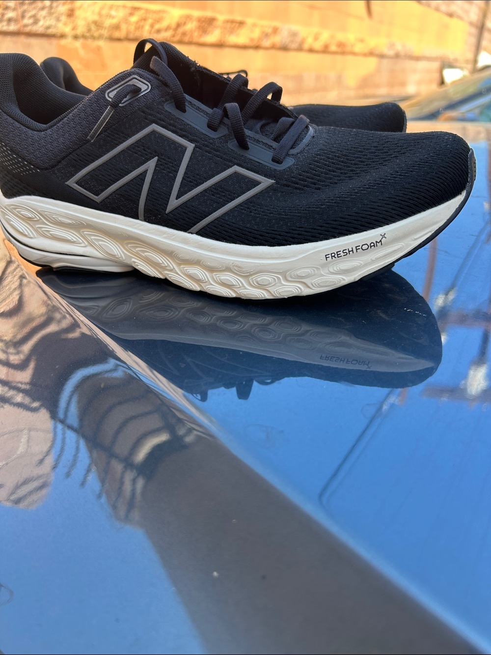 New Balance Black and Cream Fresh Foam Men's Running Shoes